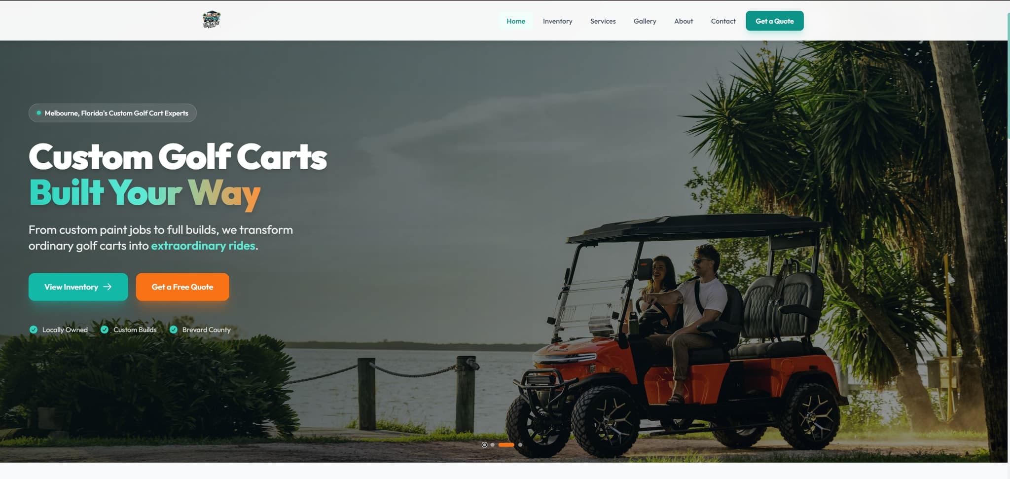 Jeff's Karts custom golf cart website, built by Two Lens Media